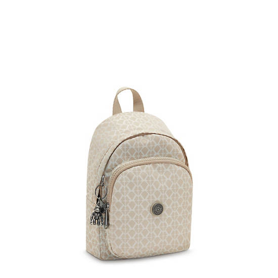 Kipling Delia Compact Printed Convertible Backpacks Signature Beige | CA 1560BE